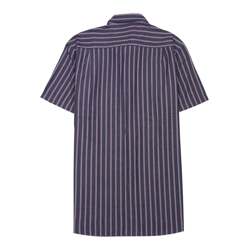NAUTICA Prismatic Indigo Tailored Fit Short Sleeve Striped Shirt