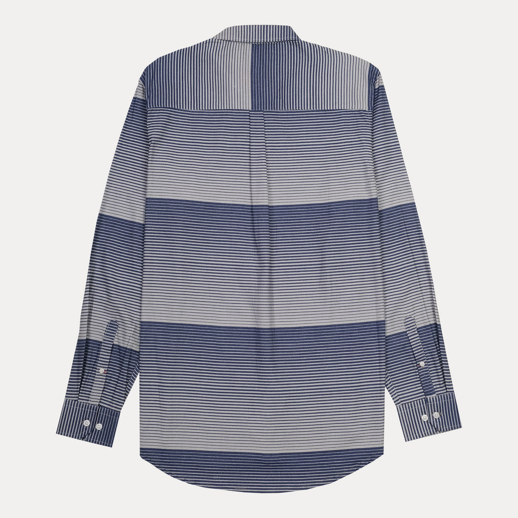 harmont&blaine Striped Elegance Shirt in Nautical Blue & Silver