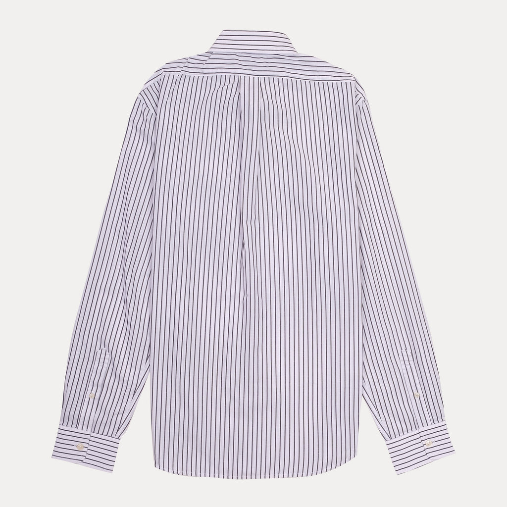Brooks Brothers Striped Button-Up Shirt with Embroidered Crest