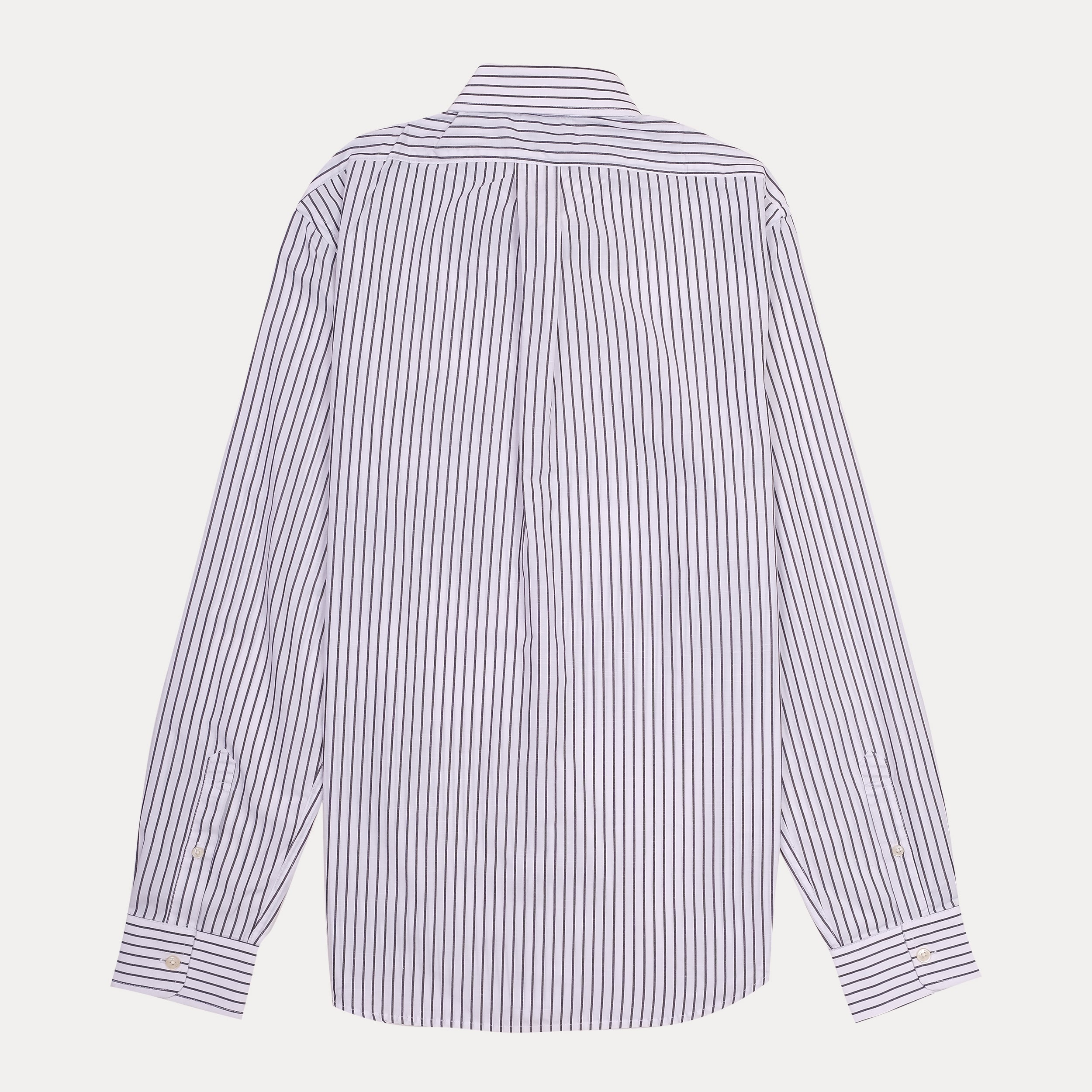 Brooks Brothers Striped Button-Up Shirt with Embroidered Crest