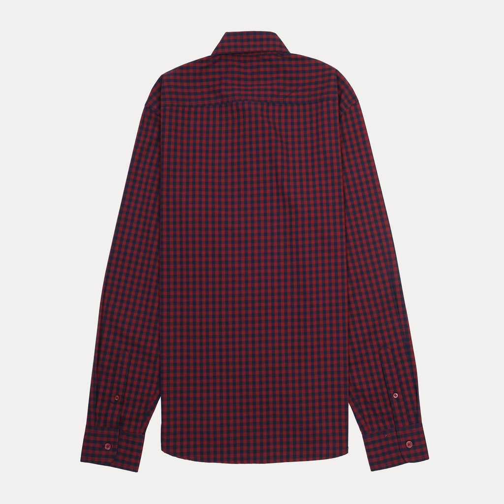 HACKETT Slim Fit Red and Navy Check Shirt