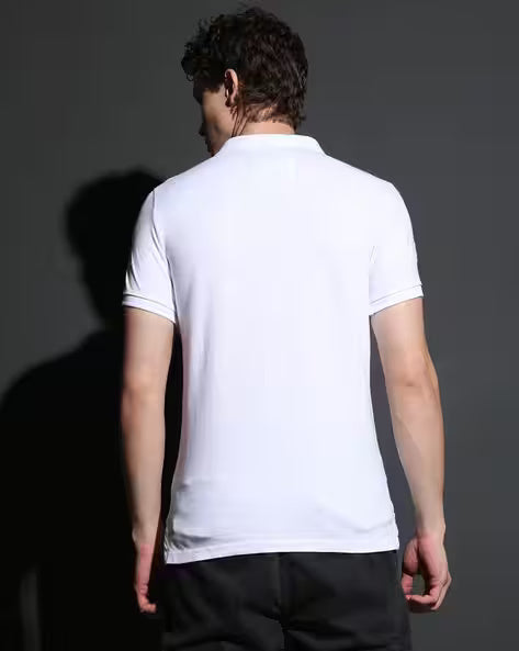 Superdry Splatter Print Polo in Crisp White