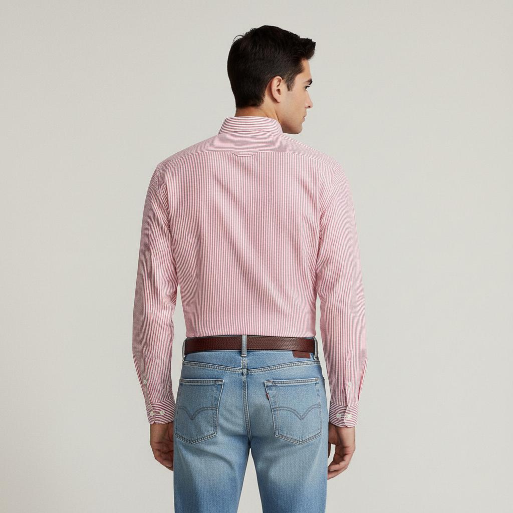 POLO RALPH LAUREN Classic Fit Striped Button-Down Shirt - back view