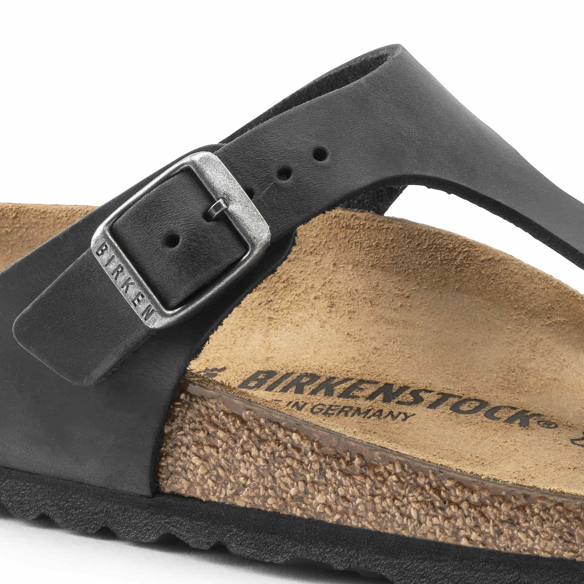 Birkenstock Elegant Black Cork Footbed Sandals
