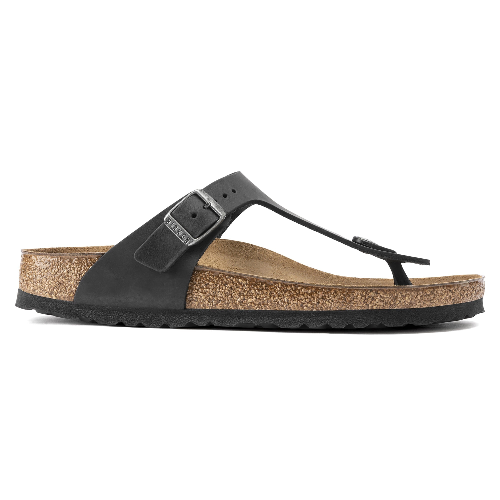 Birkenstock Elegant Black Cork Footbed Sandals