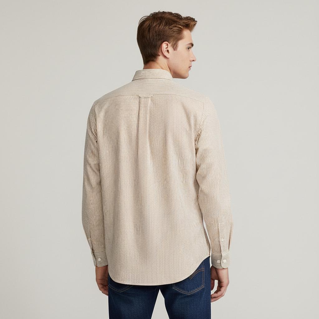 POLO RALPH LAUREN Classic Fit Striped Button-Down Shirt - back view