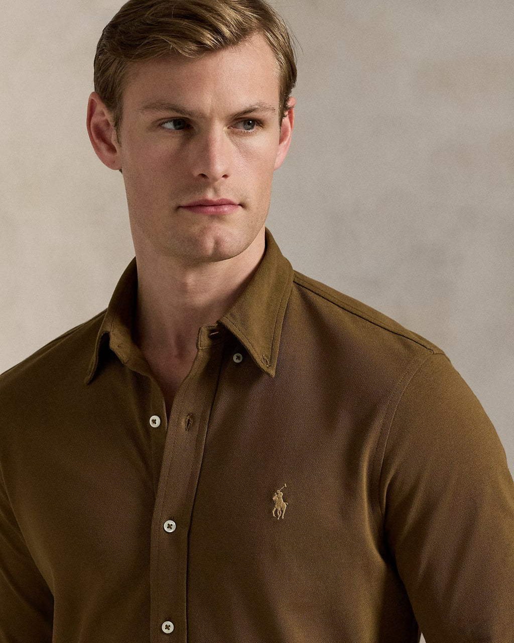 Polo Ralph Lauren Custom Fit Shirt in Earthy Olive Charm