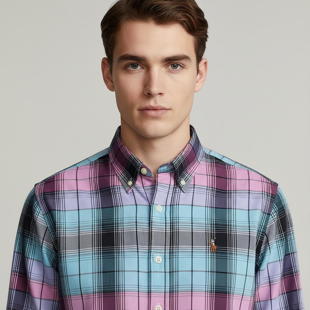 Polo Ralph Lauren Colorful Plaid Button-Down Shirt - zoomed view