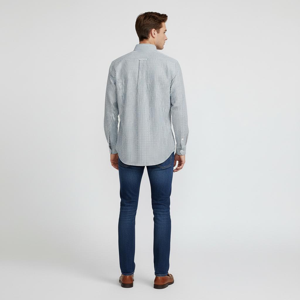 POLO RALPH LAUREN Classic Fit Striped Button-Down Shirt - back view