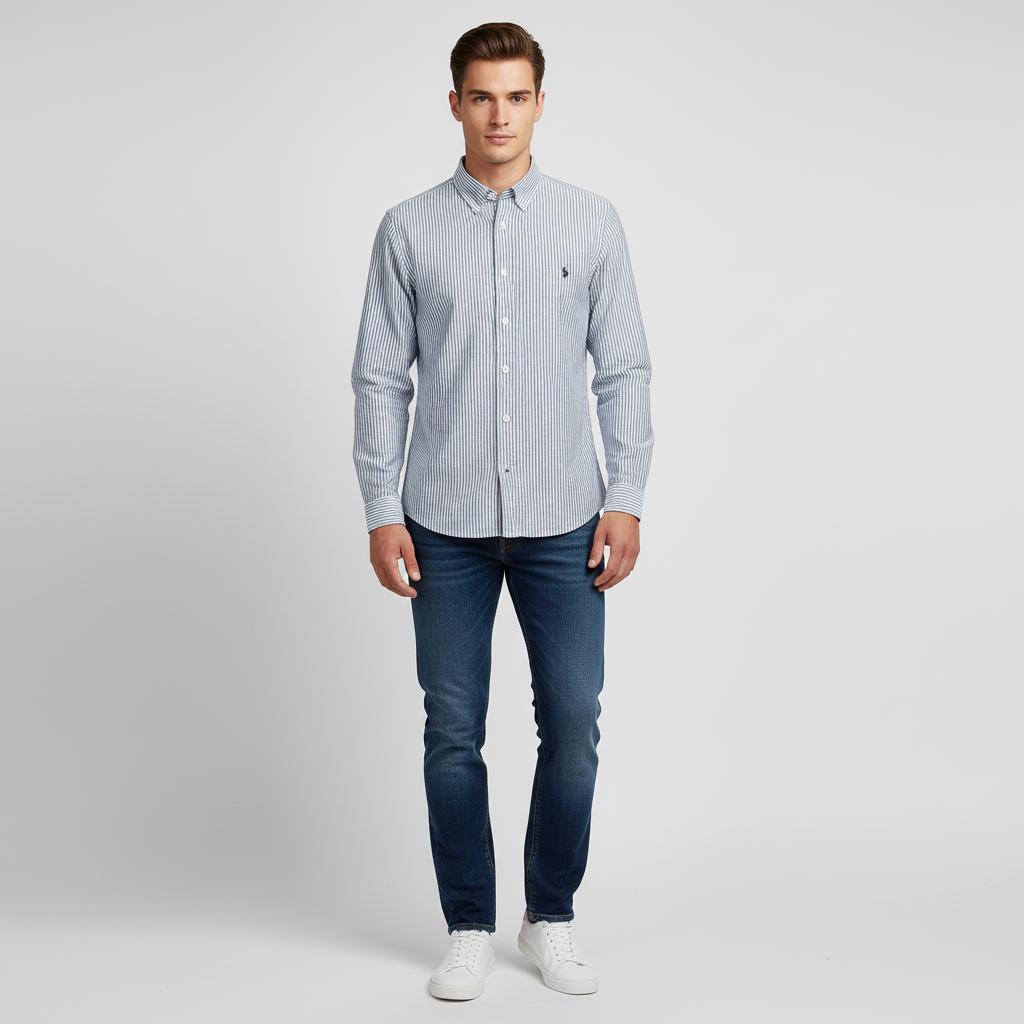 POLO RALPH LAUREN Classic Fit Striped Button-Down Shirt - front view