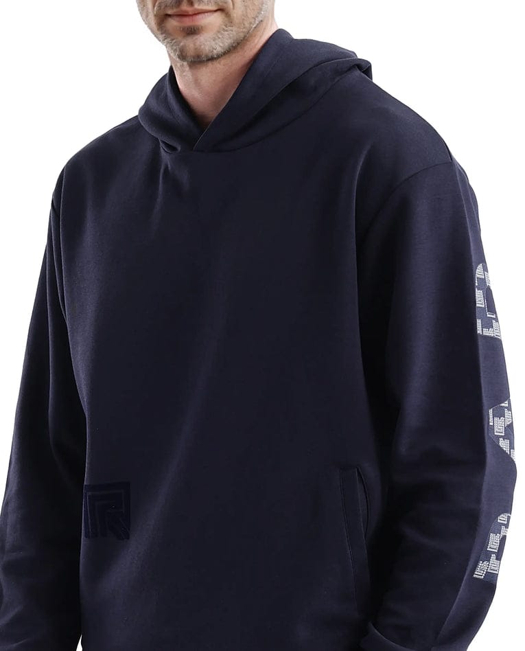 RARE RABBIT Cozy Midnight Blue Graphic Hoodie