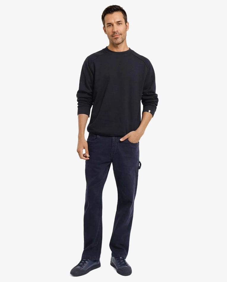 RARE RABBIT Cozy Charcoal Crewneck Sweatshirt with Stylish Mesh Accents