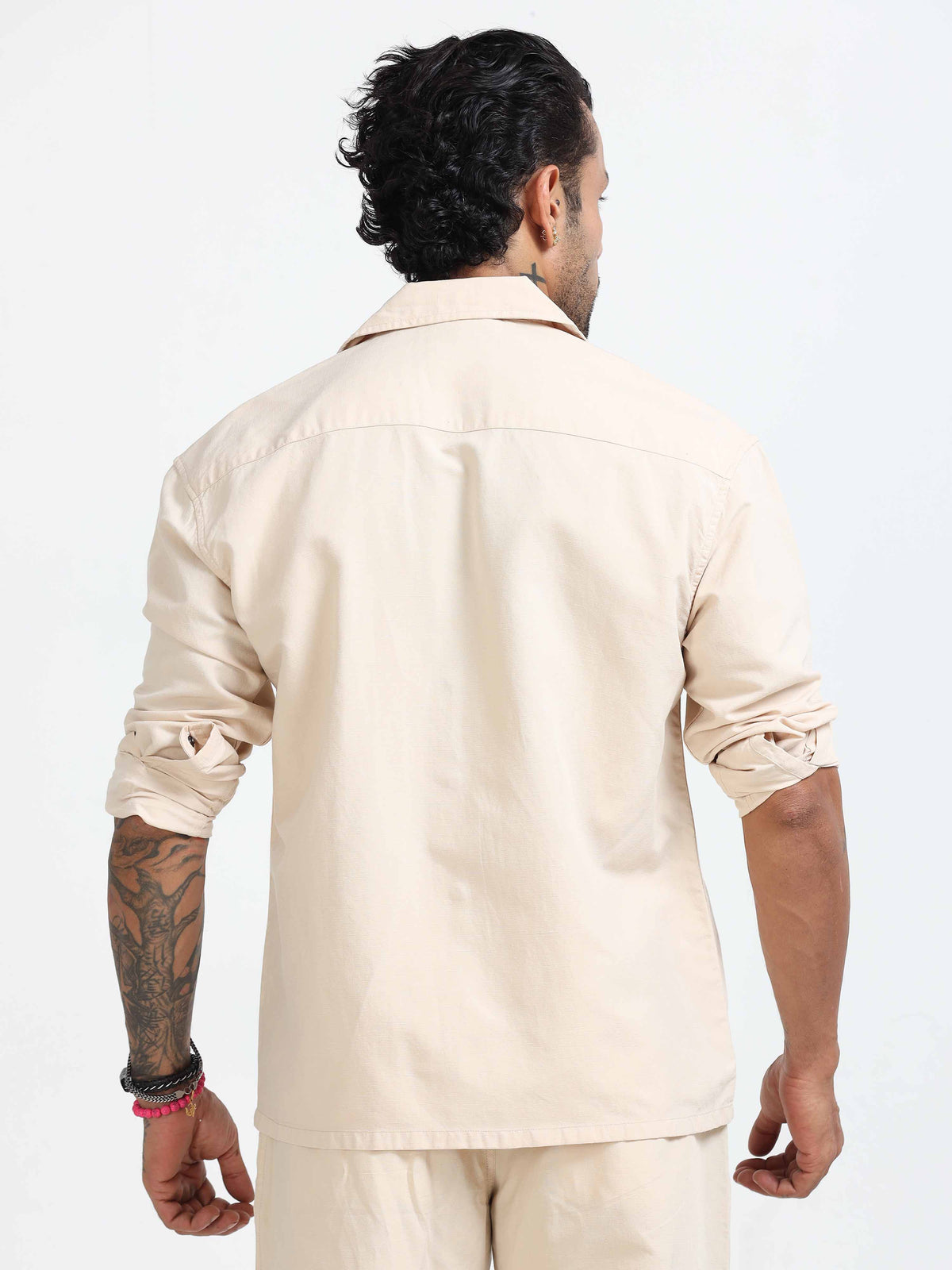 Italian Colony Effortlessly Chic Sand Dune Button-Up Linen Shacket
