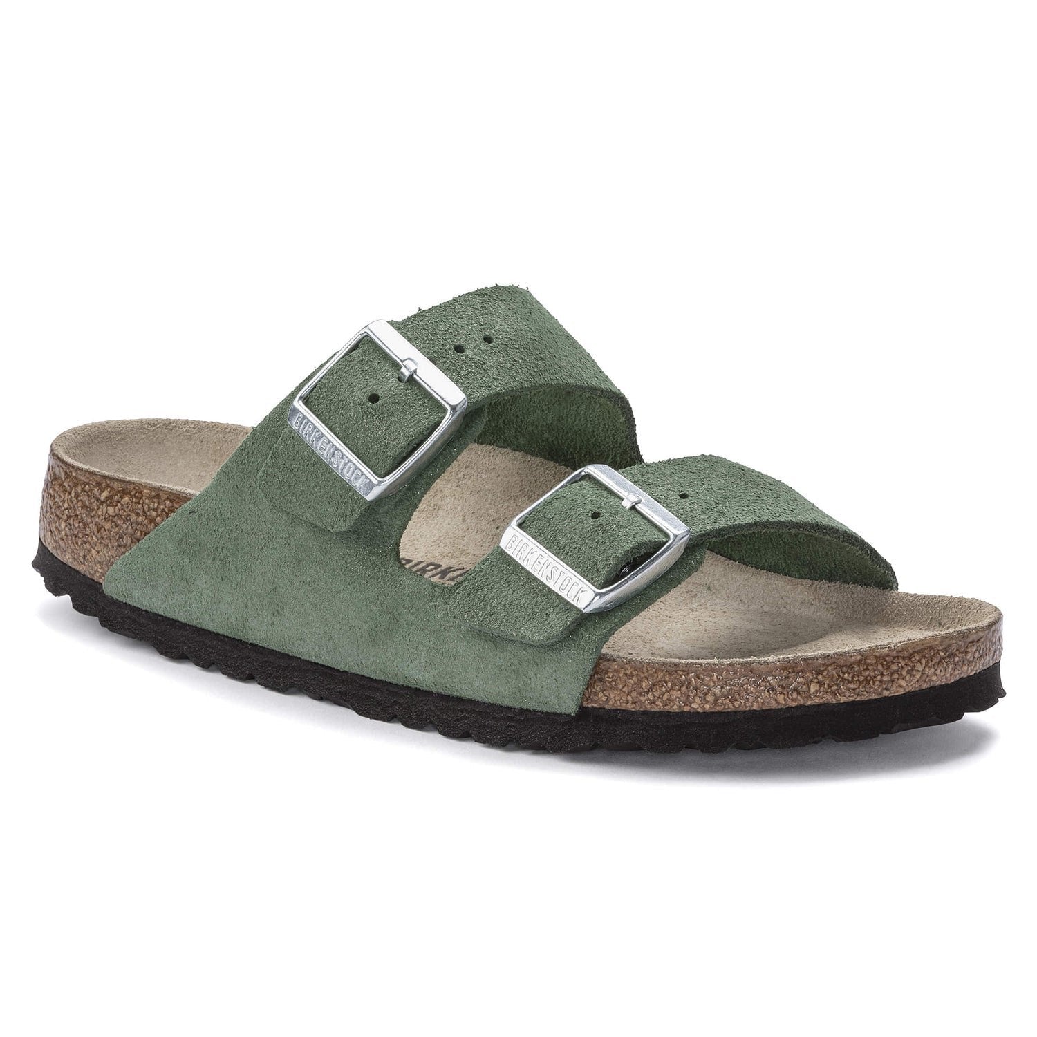 Birkenstock Suede Serenity Green Double Buckle Sandals