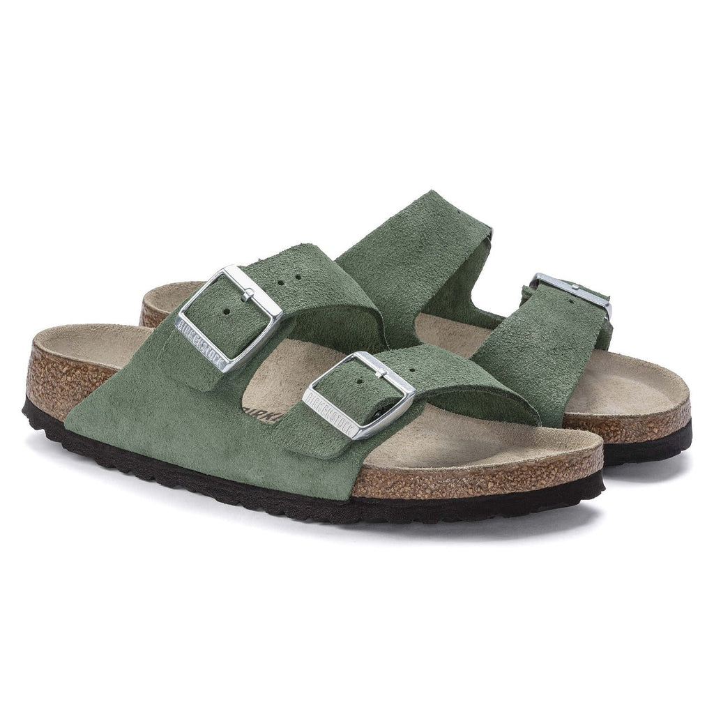 Birkenstock Suede Serenity Green Double Buckle Sandals