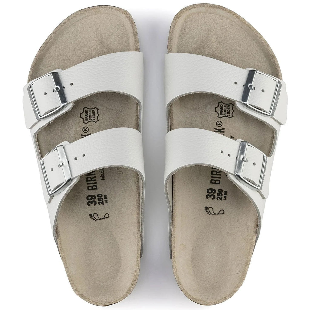 Birkenstock Classic White Leather Two-Strap Sandals