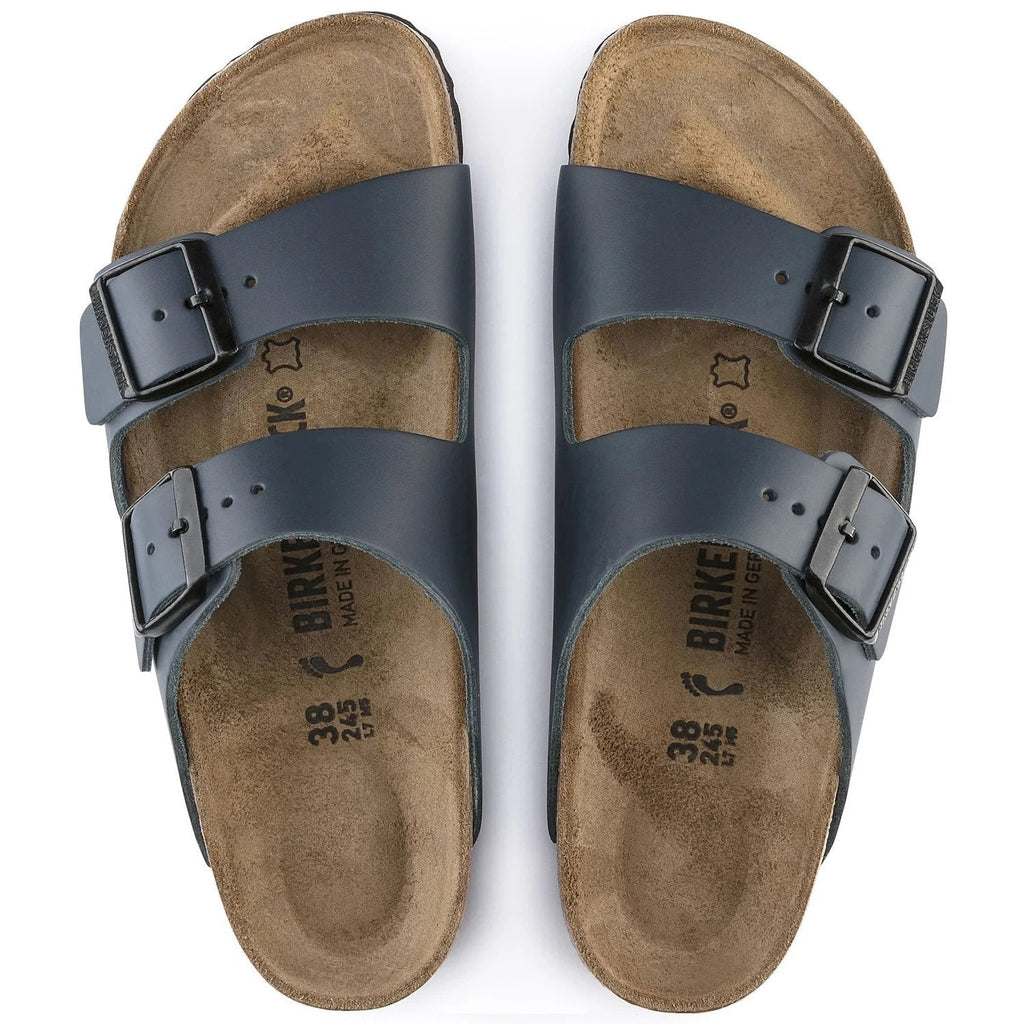 Birkenstock Stylish Slate Grey Two-Strap Sandals with Cork Footbed