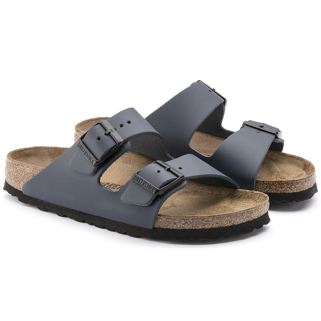 Birkenstock Stylish Slate Grey Two-Strap Sandals with Cork Footbed