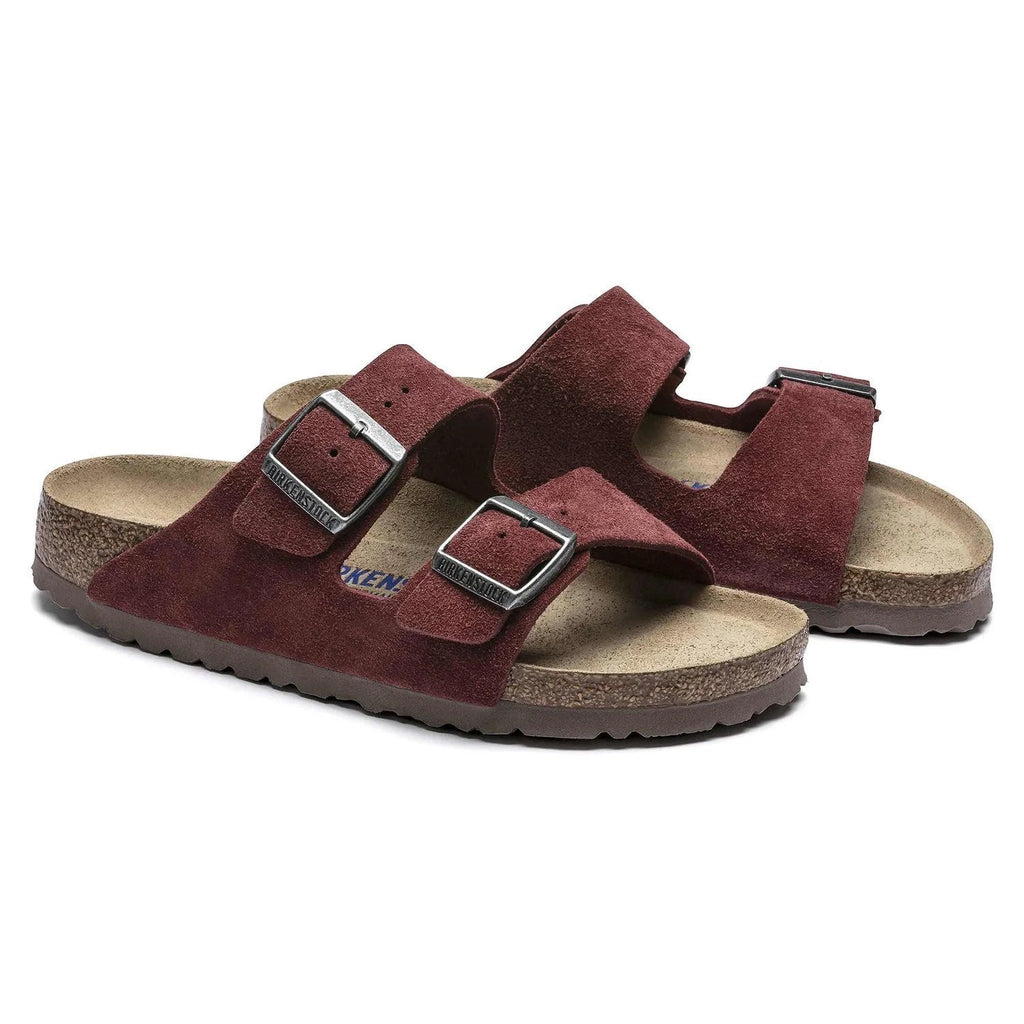 Birkenstock Cozy Burgundy Suede Two-Strap Sandals