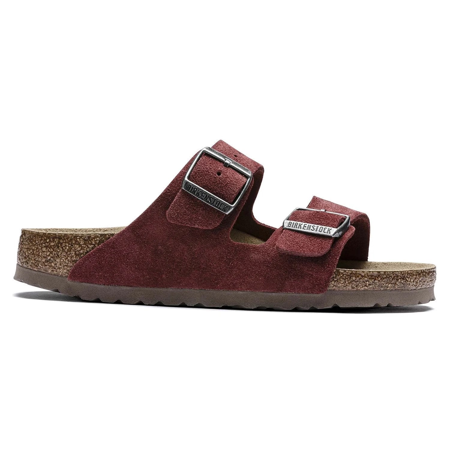 Birkenstock Cozy Burgundy Suede Two-Strap Sandals