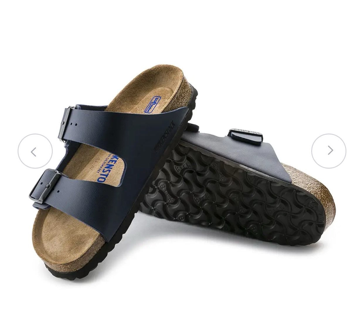 Birkenstock Elegant Navy Two-Strap Sandals