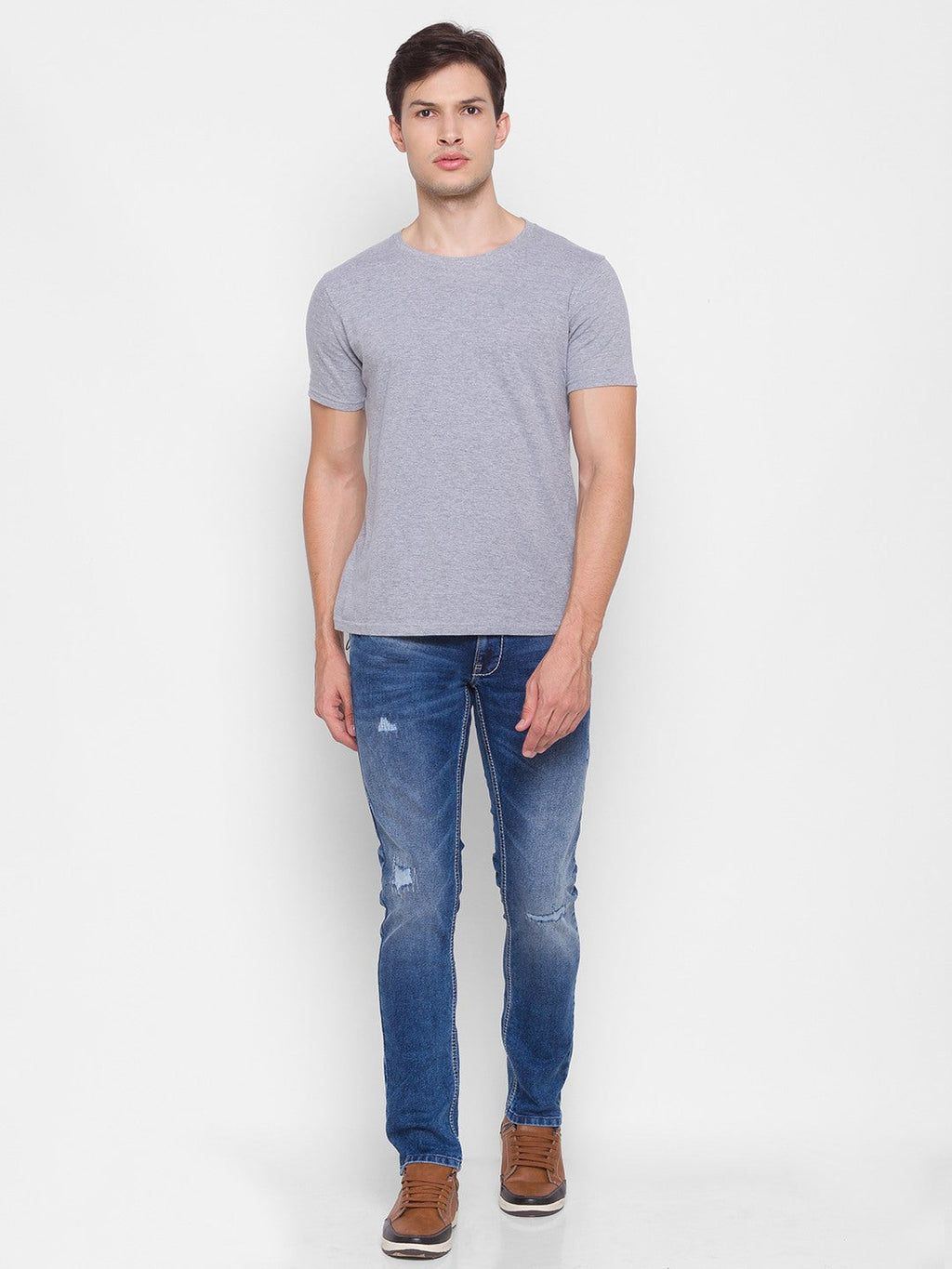 SPYKAR Classic Slim Fit Distressed Jeans