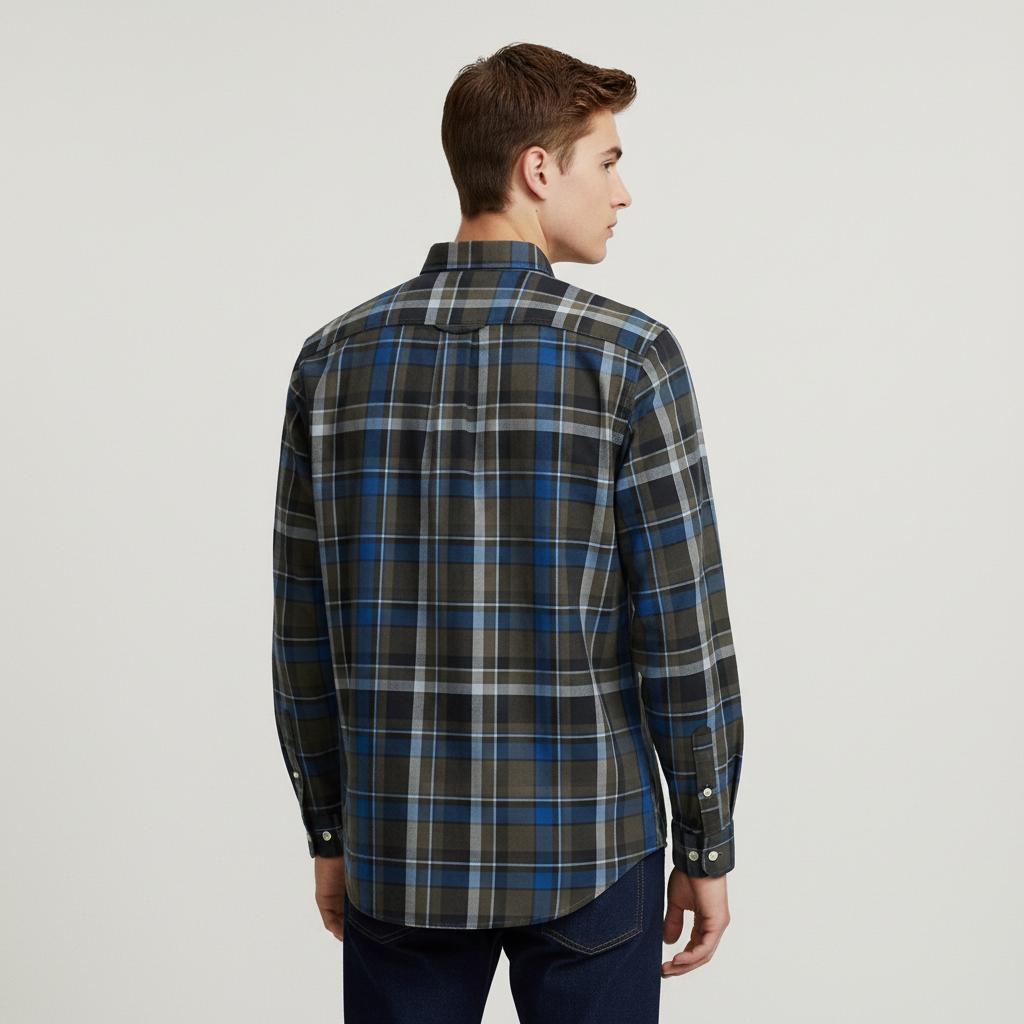 Ralph Lauren Classic Fit Plaid Button-Down Shirt - back view