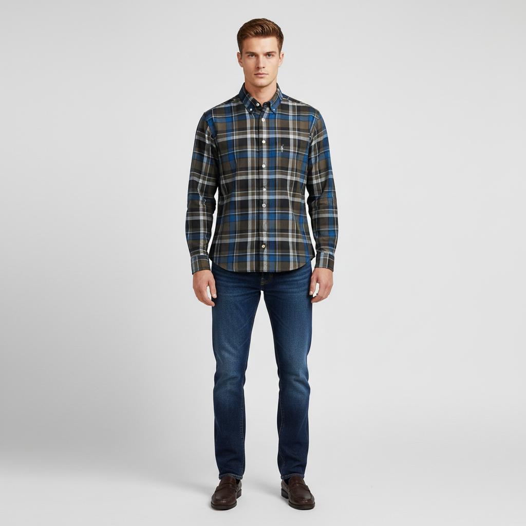Ralph Lauren Classic Fit Plaid Button-Down Shirt - front view