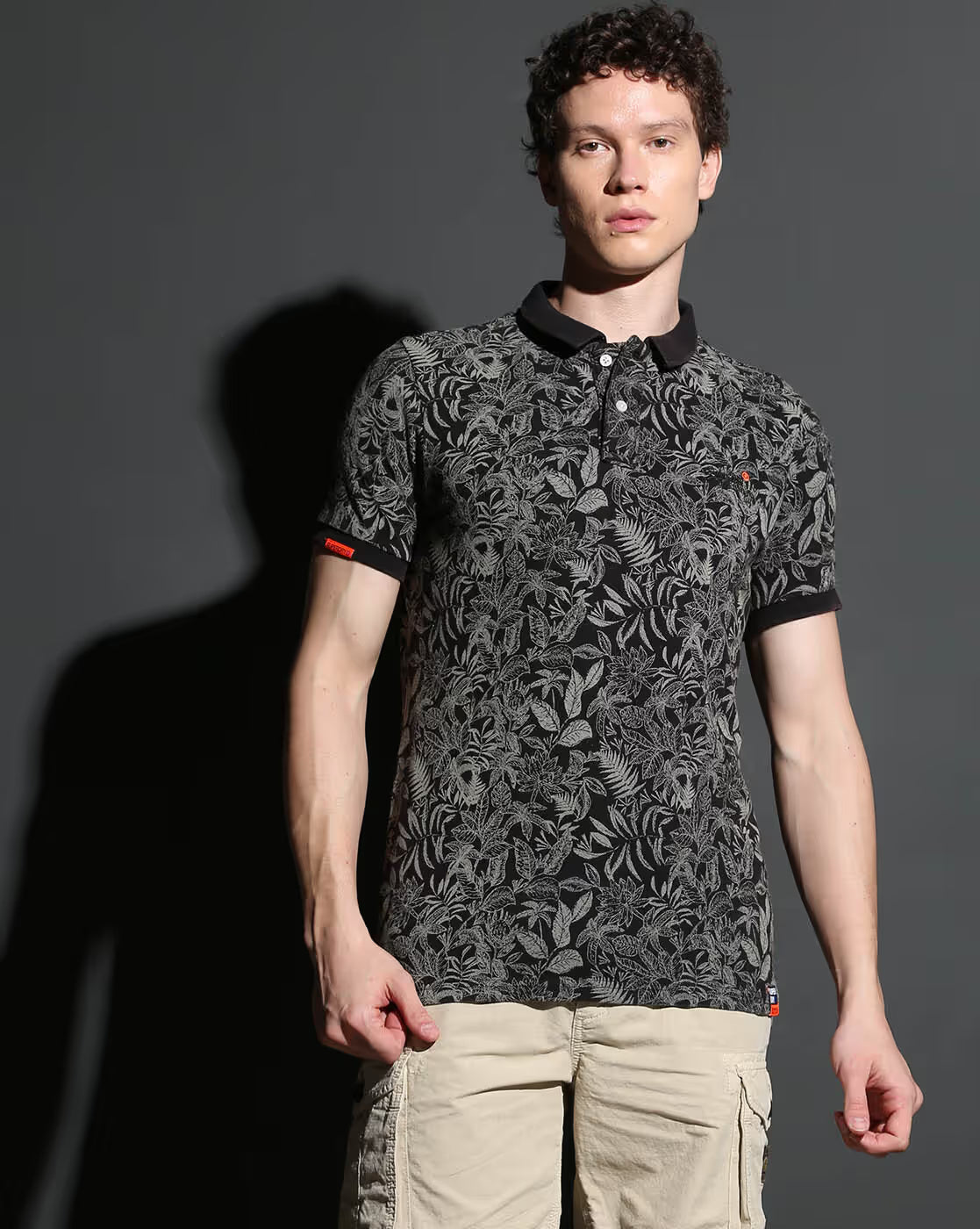 Superdry Tropical Noir Floral Polo Shirt