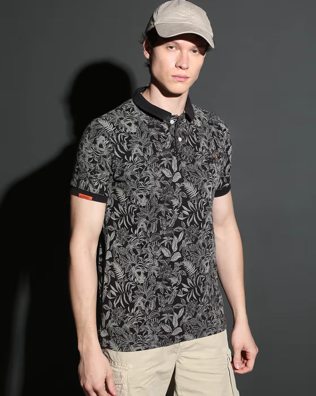 Superdry Tropical Noir Floral Polo Shirt