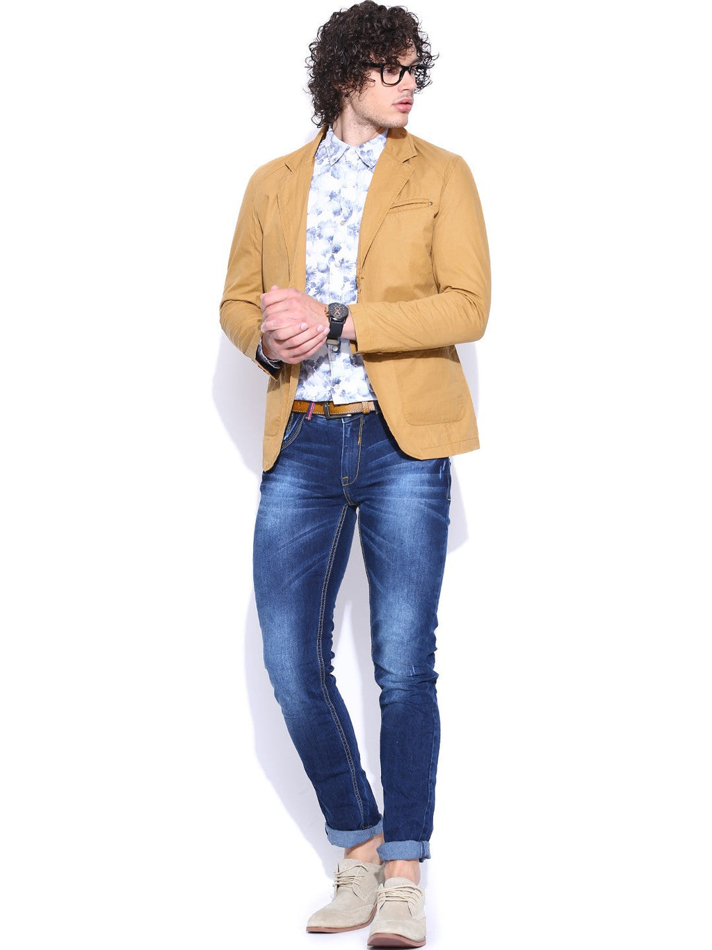 SPYKAR Casual Chic Blazer in Mustard