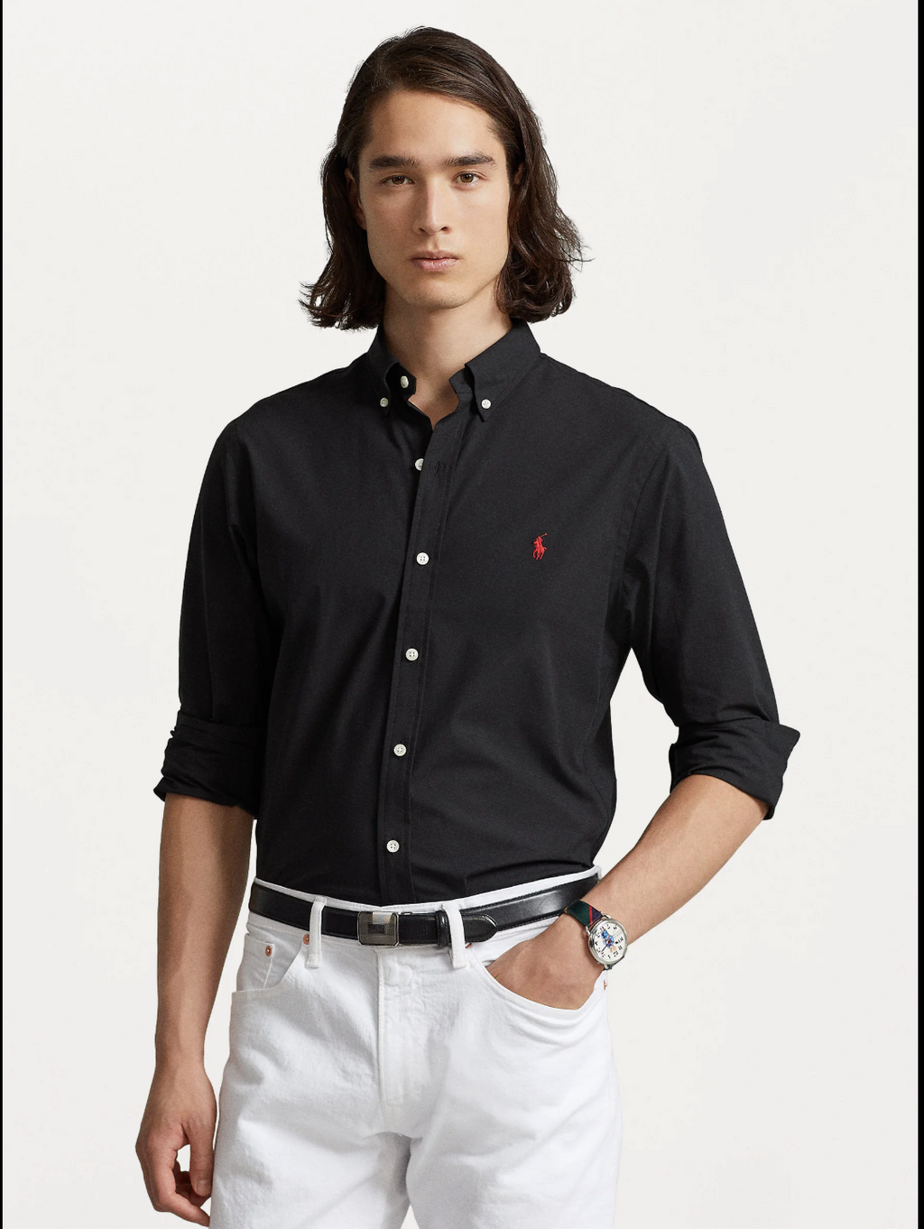Polo Ralph Lauren Custom Fit Elegant Espresso Button-Up Shirt