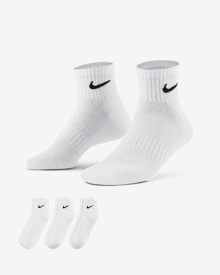 Nike Cozy Cotton Crew Socks - Pure White Trio