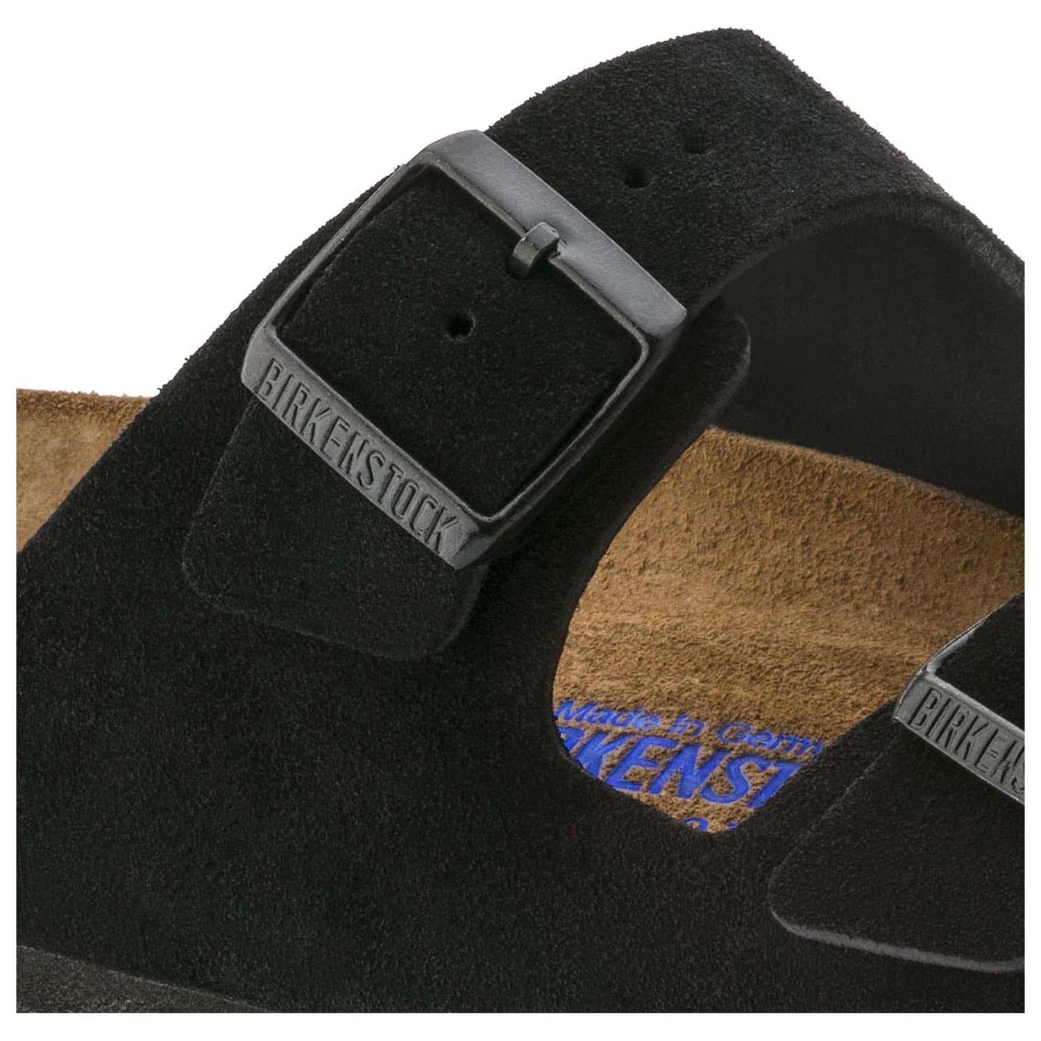 Birkenstock Suede Comfort Sandals in Midnight Black
