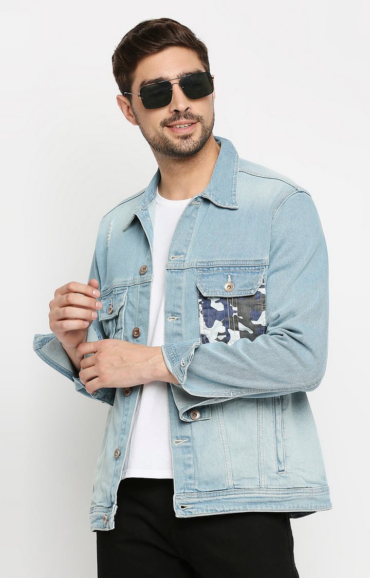 SPYKAR DenimCo Classic Camo Pocket Denim Jacket