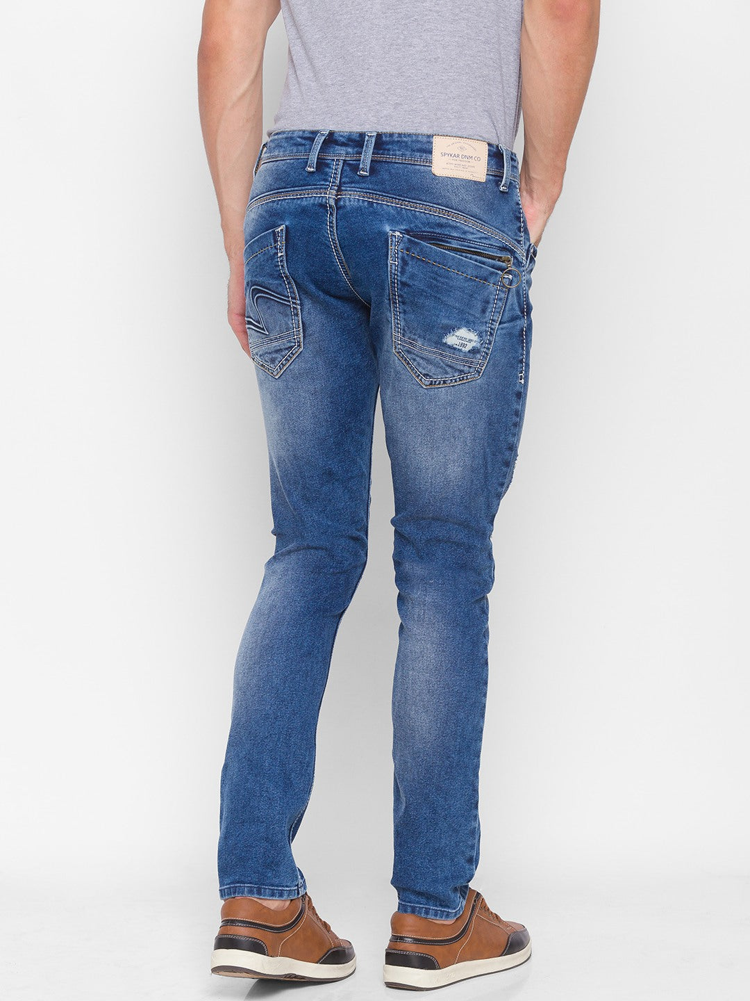 SPYKAR Classic Slim Fit Distressed Jeans