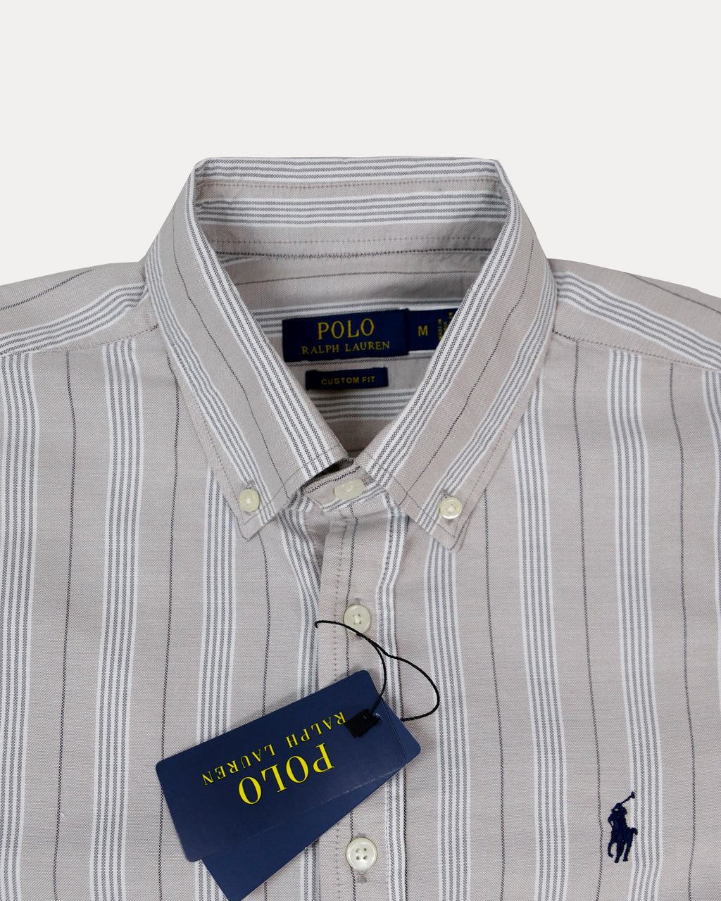 Polo Ralph Lauren Custom Fit Striped Shirt in Soft Silver Mist