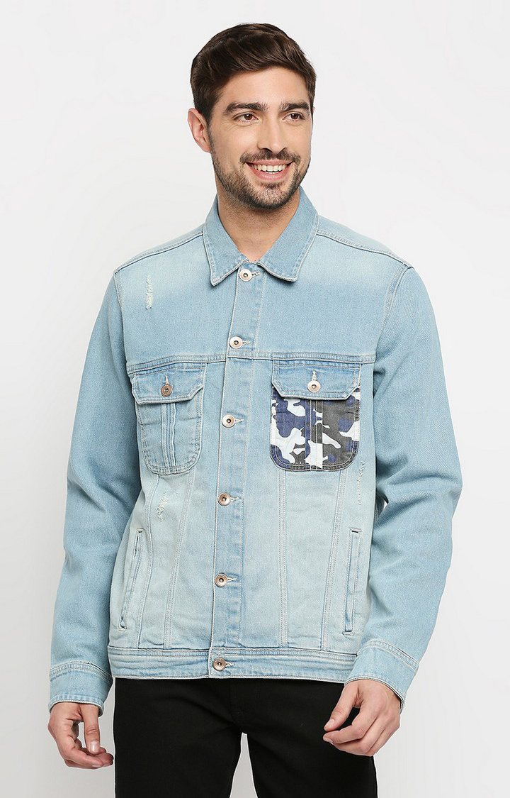 SPYKAR DenimCo Classic Camo Pocket Denim Jacket