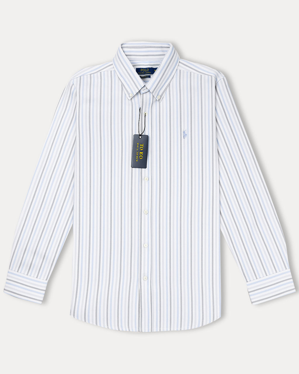 Polo Ralph Lauren Striped Elegance Cotton Shirt in Serene Sky