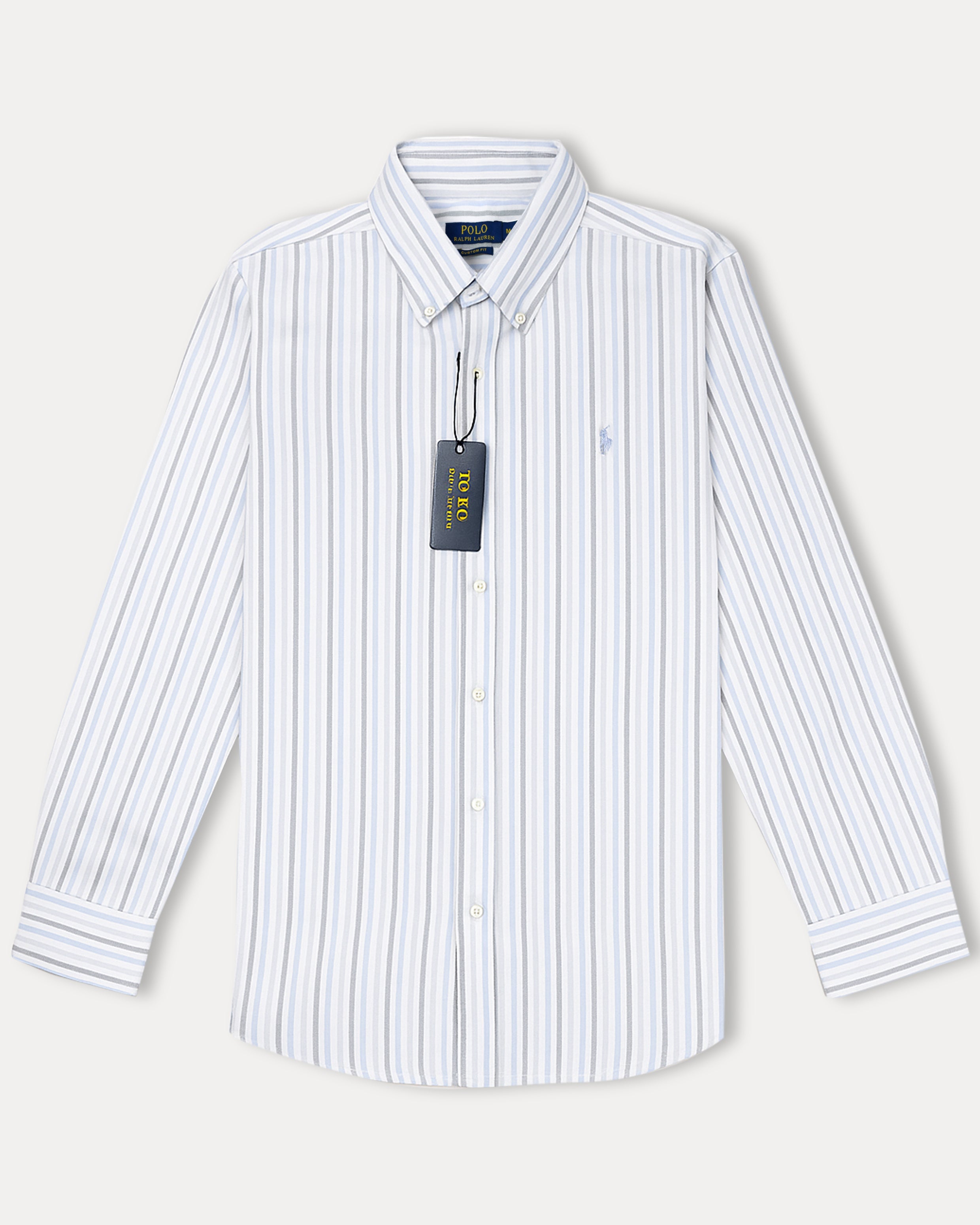 Polo Ralph Lauren Striped Elegance Cotton Shirt in Serene Sky