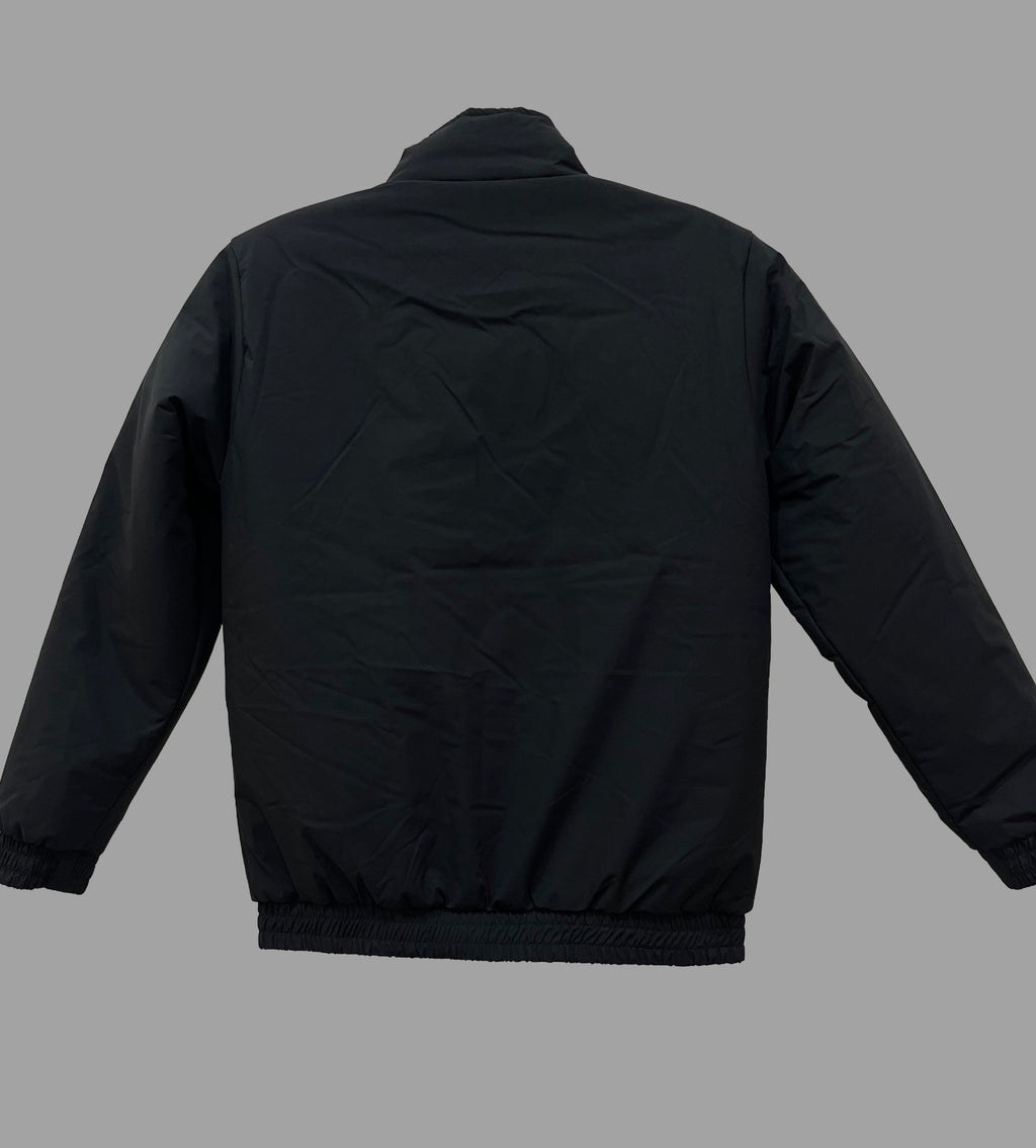 USPA Sleek Black & Crimson Striped Puffer Jacket