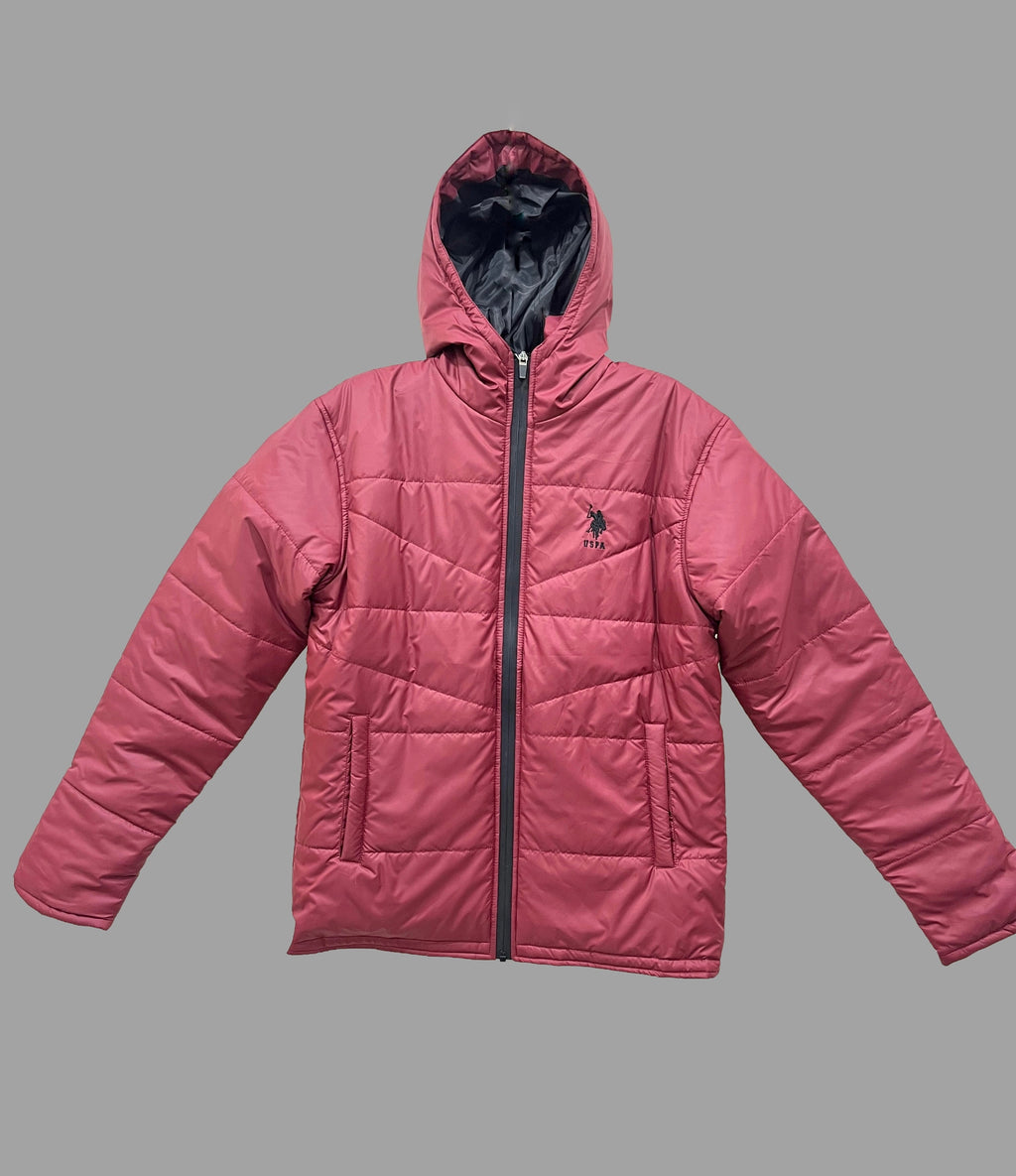 USPA Cozy Crimson Puffer Jacket