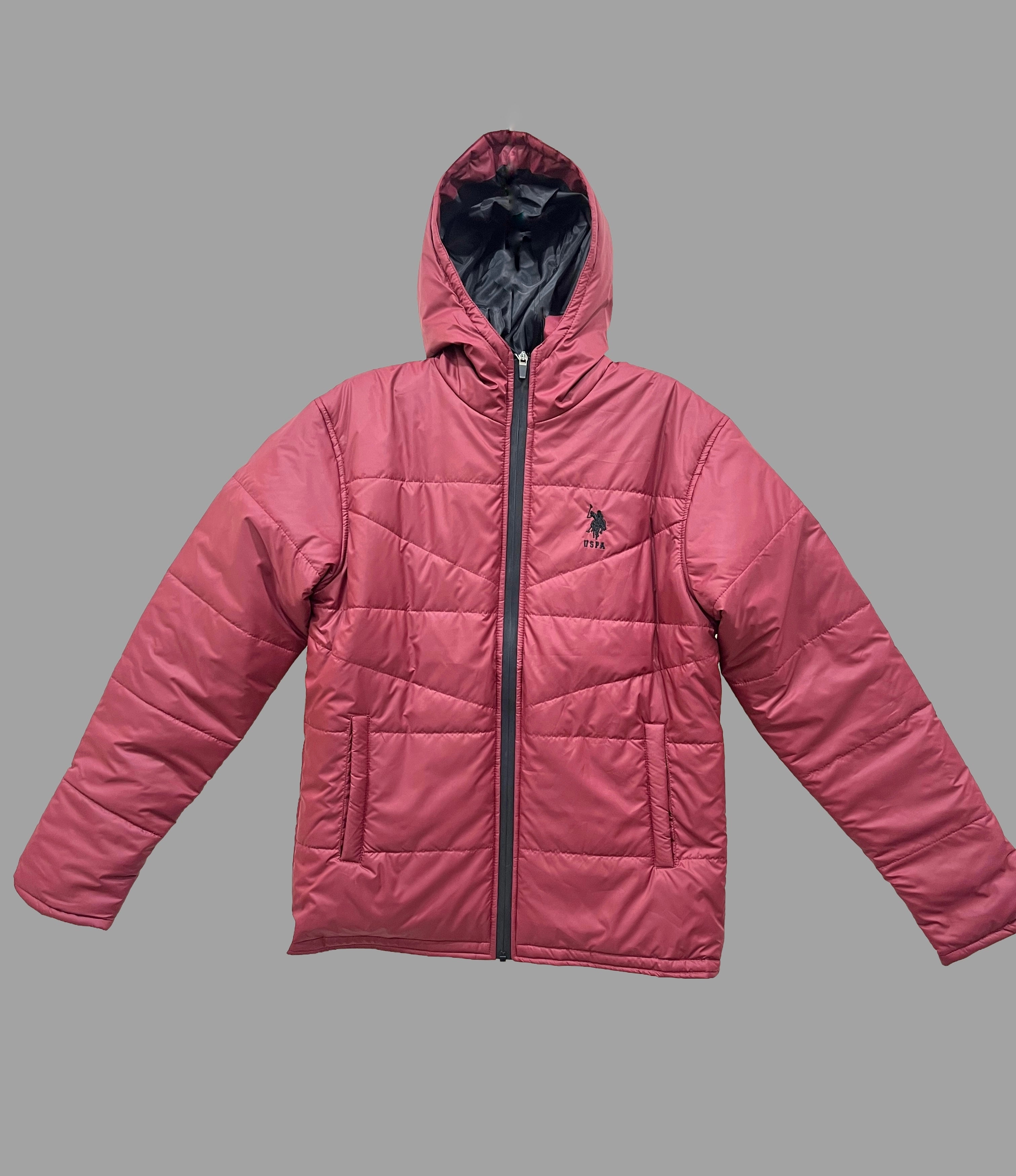 USPA Cozy Crimson Puffer Jacket
