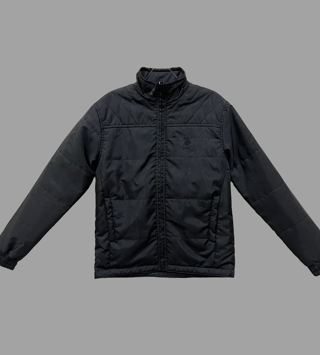 USPA Cozy Charcoal Quilted Jacket