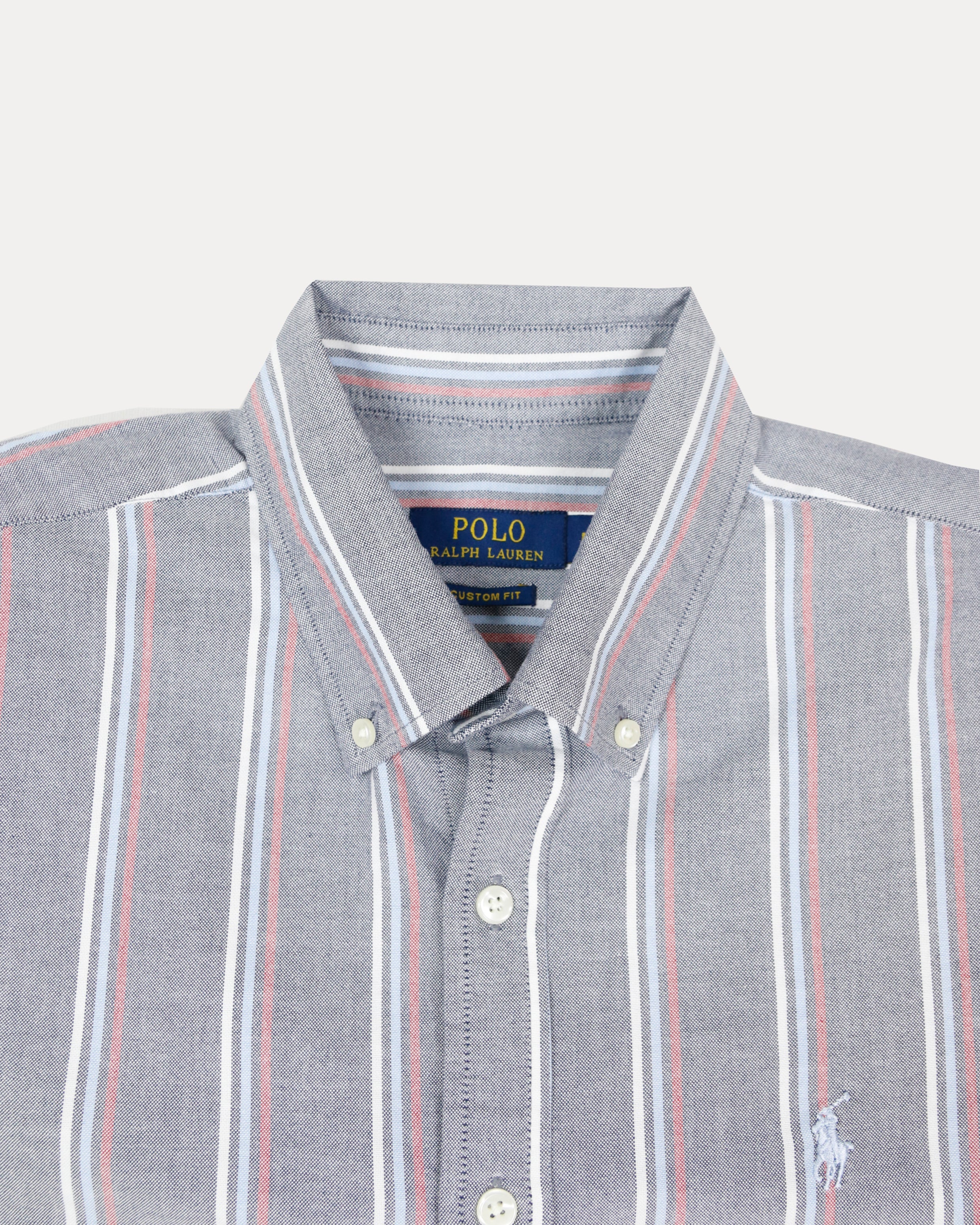 Polo Ralph Lauren Striped Elegance Cotton Shirt in Misty Blue