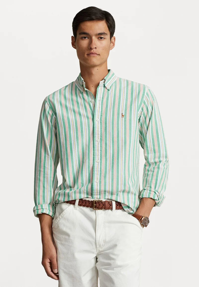 Polo Ralph Lauren Breezy Mint Striped Custom Fit Shirt