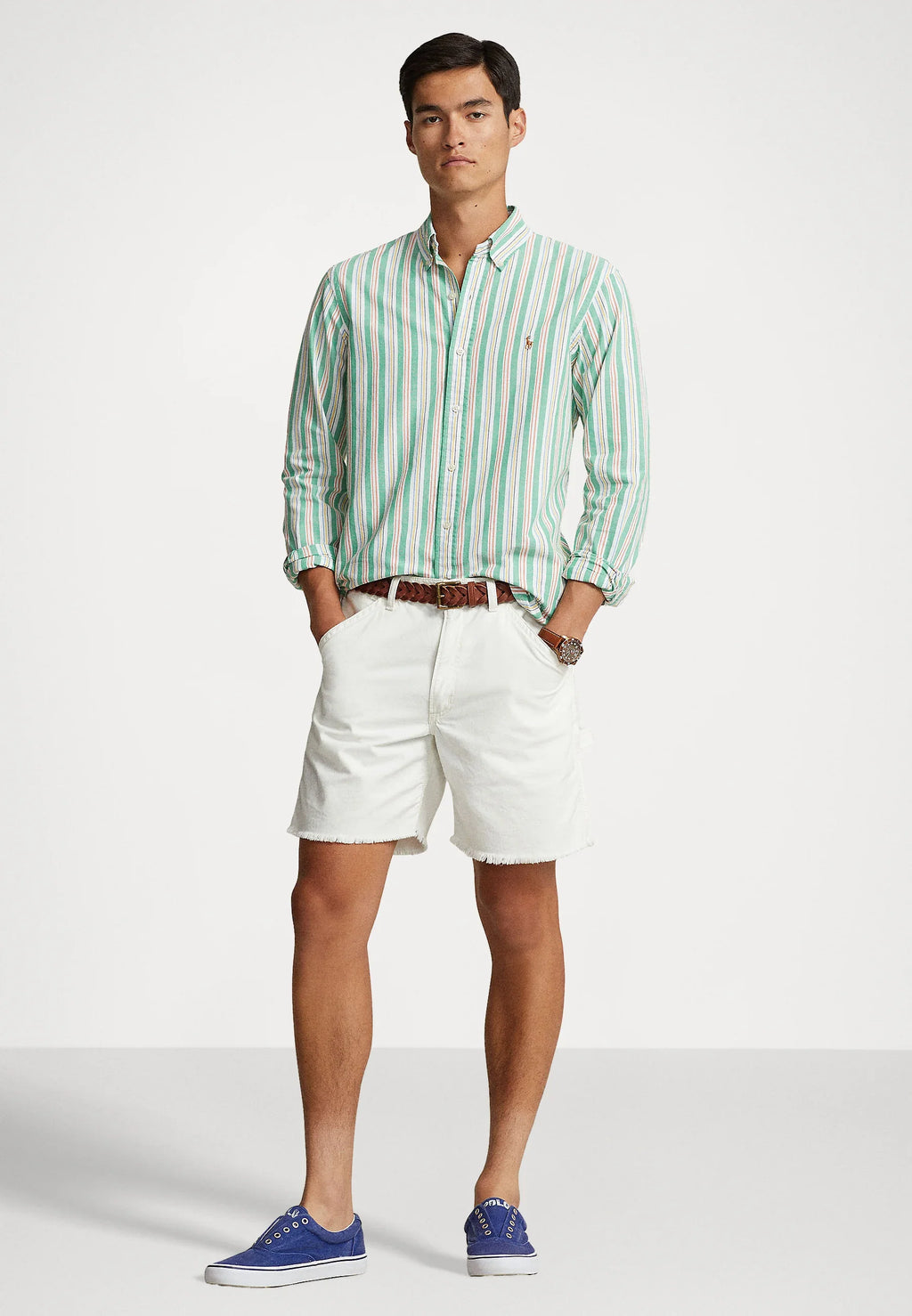 Polo Ralph Lauren Breezy Mint Striped Custom Fit Shirt