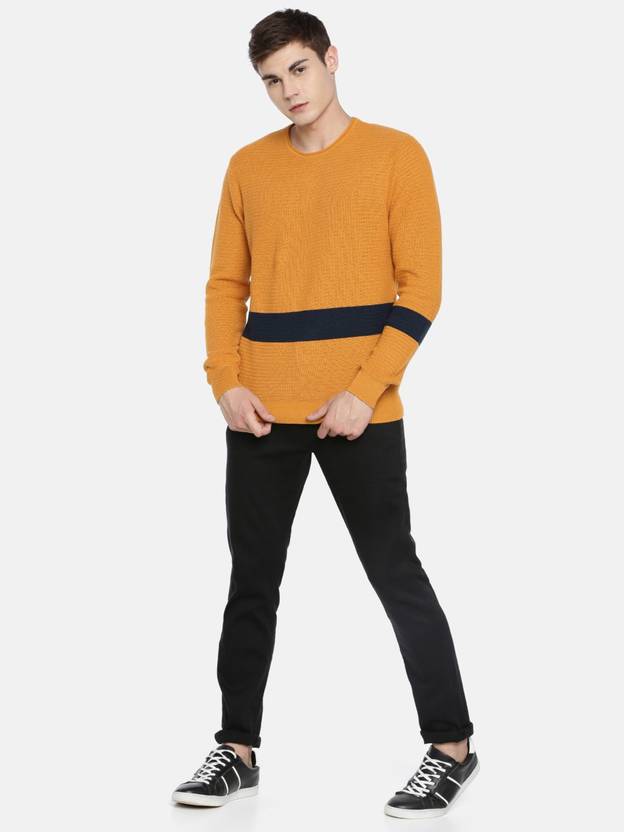 LEE Textured Knit Sweater with Contrast Stripe