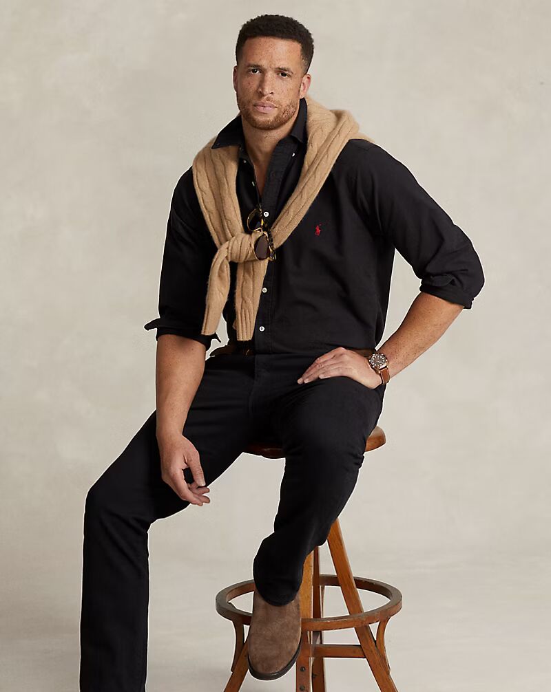 Polo Ralph Lauren Timeless Charcoal Black Elegance Button-Down Shirt