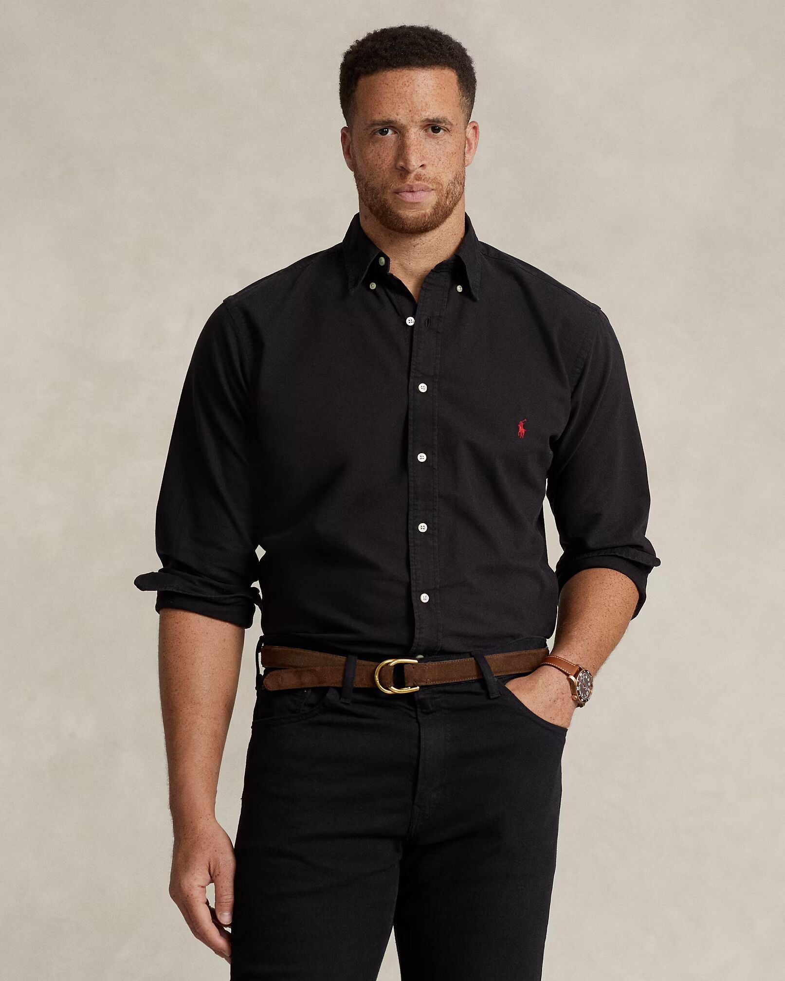 Polo Ralph Lauren Timeless Charcoal Black Elegance Button-Down Shirt